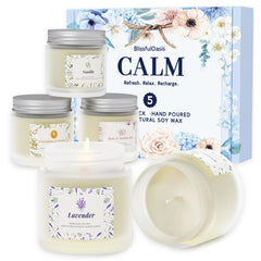 BlissfulOasis Scented Candles Long-Lasting Candles for Home Scented 5 Pack Scented Candles Candles for Women Natural & Safe Ingredients Candle Set for Birthday Christmas Festival